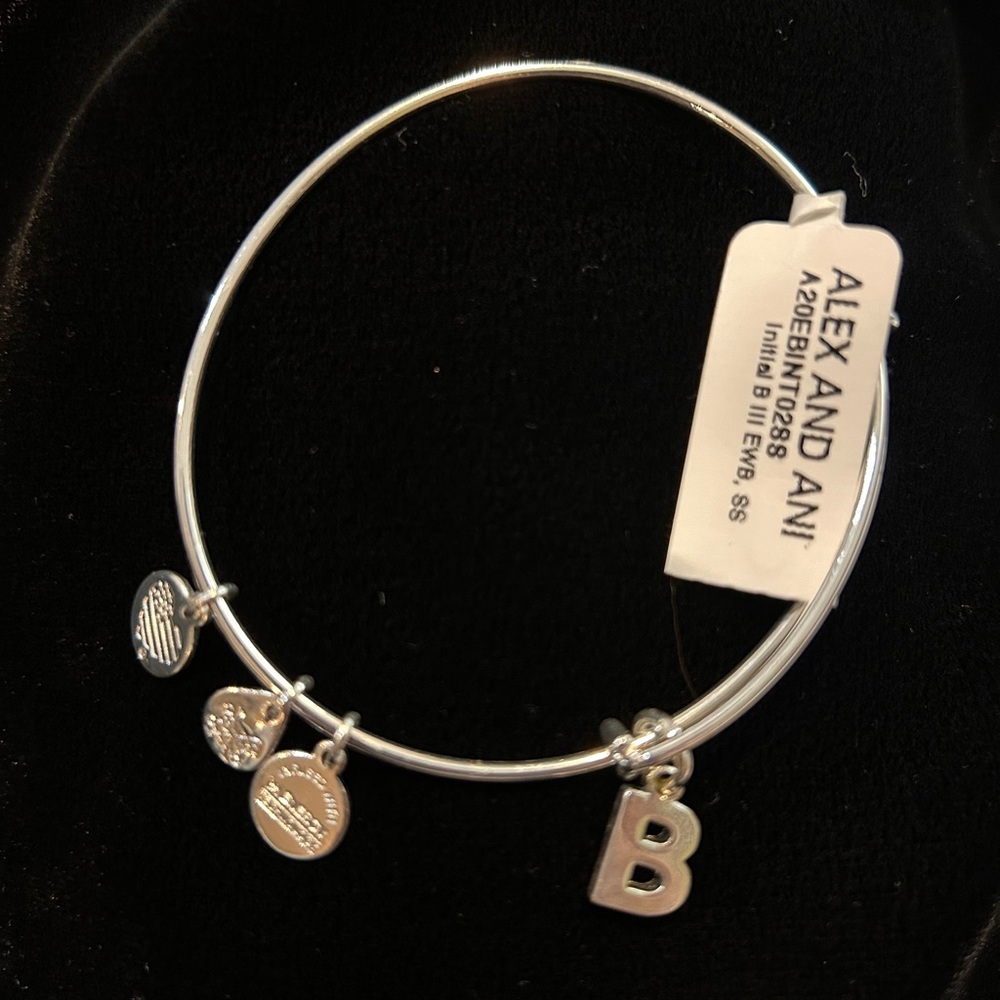 Alex and Ani “B” bracelet in silver